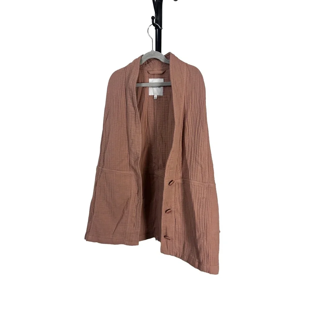Madewell Lightspun Robe Jacket Dusty Rose Brown Pink Womens Small Lightweight‎